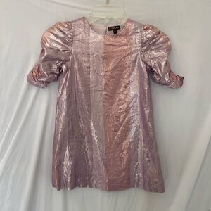 Velveteen girls pink shimmer dress size 6
Year old